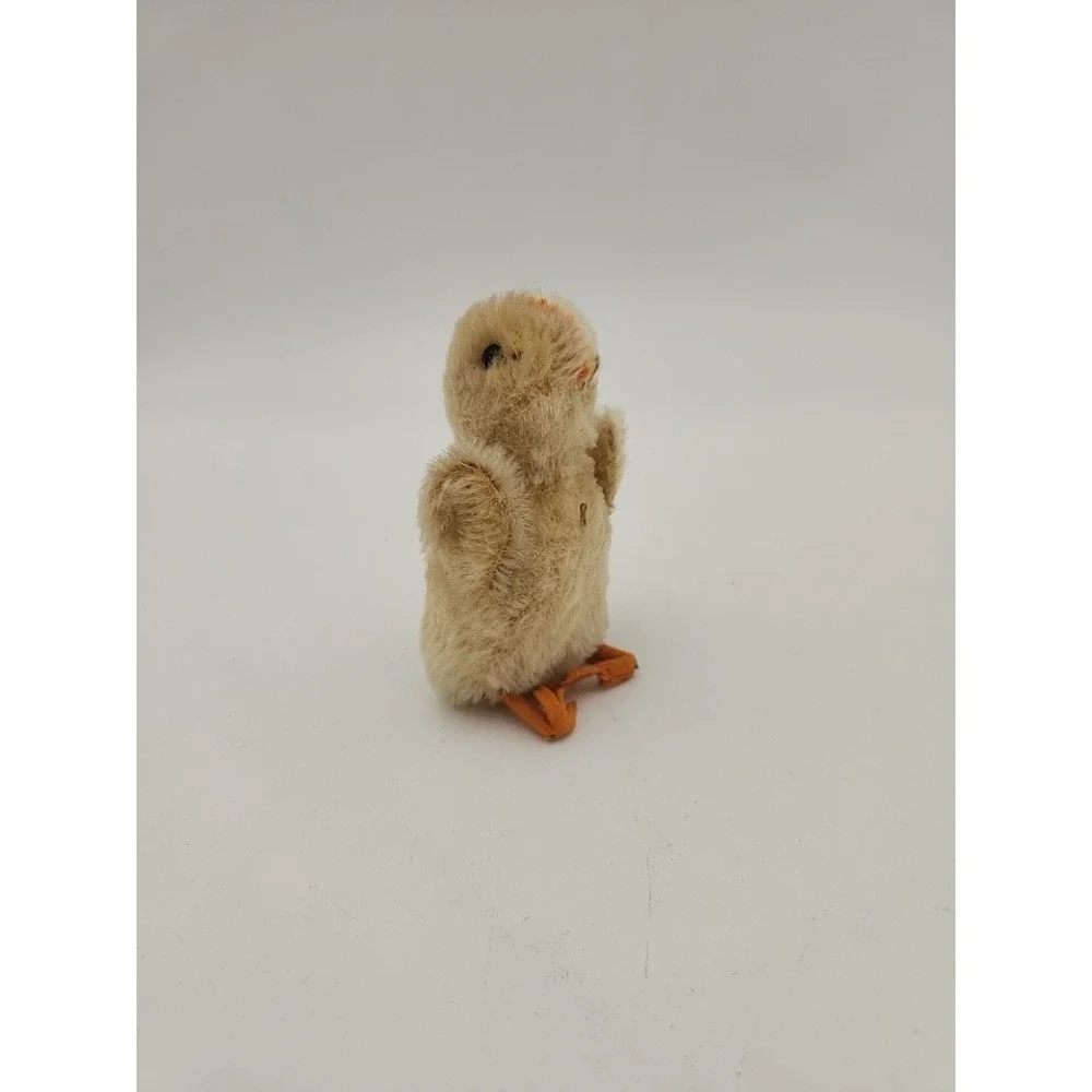 Vintage Steiff Chick Mohair Plush Bird with Original Button and Tag Remnant